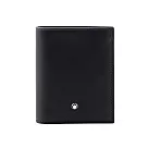 MONT BLANC Meisterstuck 系列平滑牛皮6卡釦式迷你短夾 (黑色)