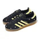 adidas 休閒鞋 Gazelle Indoor W 女鞋 黑 黃 粉紅小花 復古 德訓鞋 愛迪達 IF4490 23.5cm BLACK/YELLOW