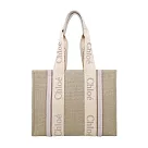 Chloe Woody tote bag帆布托特包(中號) 淺灰