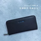Crocodile鱷魚皮件 真皮皮夾 拉鍊長夾 雙鈔 14卡夾 Oxford系列─0103─11107─黑藍兩色 ─黑色