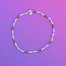 Pura Vida RAINBOW SEED BEAD 彩虹彩珠彈性腳鍊 彩虹彩珠