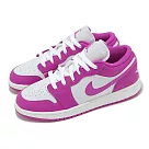 Nike 休閒鞋 Air Jordan 1 Low GS 大童 女鞋 白 桃紅 AJ1 一代 低筒 FV8486─600