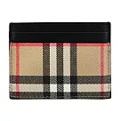 BURBERRY 經典格紋皮革卡片夾 卡其/黑