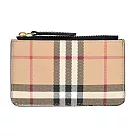 BURBERRY Vintage 經典格紋零錢鑰匙包 卡其
