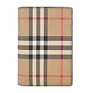 BURBERRY Vintage 經典格紋帆布護照夾 卡其