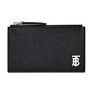 BURBERRY TB銀字LOGO卡片/零錢夾 黑色