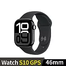 Apple Watch S10 GPS 46mm 鋁金屬錶殼運動錶帶 (曜石黑色+黑色運動錶帶SM)