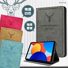 VXTRA 紅米Redmi Pad SE 8.7吋 北歐鹿紋風格平板皮套 立架保護套 蒂芬藍綠