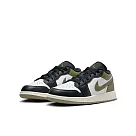 NIKE AIR JORDAN 1 LOW (GS) 中大童 女休閒鞋─黑綠─553560092 US4 黑色