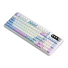 EWEADN 炫光 V101 三模無線藍牙鍵盤 雙模辦公鍵盤 藍牙+2.4G接收器+有線 ─湖藍粉