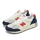 New Balance 休閒鞋 990 V2 男鞋 米白 紅 藍 美製 麂皮 拼接 經典 NB M990TA2─D