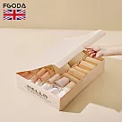 【英國FGODA】布藝折疊式襪子/內衣褲分隔收納盒(附蓋)─3入