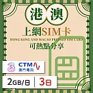 【無限全球通GLOBAL WiFi】港澳上網SIM卡 3日方案 每日2GB降速吃到飽 港澳網卡 4G高速上網SIM卡