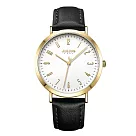 JULIUS 聚利時 最初計時 皮革經典文青腕錶 JA─1017(五色/37.5mm) 黑色