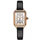 JULIUS 聚利時 Joyce 皮革羅馬刻紋方形腕錶 JA─1478(三色/21X34mm) 質感黑