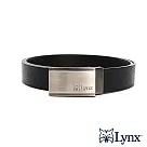 Lynx ─ 美國山貓超質感牛皮壓紋腰帶經典款/針扣紳士皮帶 黑色