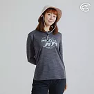 ADISI 女圓領圖騰雲彩紗透氣快乾保暖上衣(熊) AL2421038 (S─2XL)|磨毛 輕量 排汗 速乾 彈性 M 鐵灰