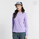 ADISI 女圓領襟動態保暖快乾上衣 AL2421088 (S─2XL)|磨毛 鬆餅紋 抗靜電 彈性 吸濕 速乾 M 薰衣紫
