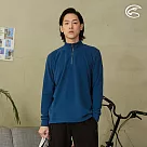 ADISI 男半門襟OceanPure溫控消臭抗靜電保暖衣 AL2421040 (M─3XL)|刷毛 快乾 抑菌 海洋紗 環保紗 M 板岩藍
