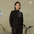 ADISI 男半門襟OceanPure溫控消臭抗靜電保暖衣 AL2421041 (S─3XL)|刷毛 快乾 抑菌 海洋紗 環保紗 M 極致黑