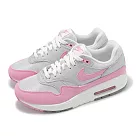Nike 休閒鞋 Wmns Air Max 1 87 女鞋 銀灰 粉紅 氣墊 麂皮 拼接 運動鞋 HF5387─001