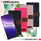 Xmart for OPPO A5 Pro 度假浪漫風斜紋側掀支架皮套 桃色