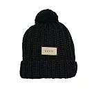GUCCI 方形Logo 標籤毛球羊毛毛帽 M (黑色)