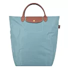 LONGCHAMP LE PLIAGE系列短把再生尼龍手提包(中) 尤加利綠