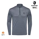 BLACKYAK 男 JACQUARD長袖半開襟 S 深灰