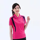 【遊遍天下】MIT女款顯瘦抗UV吸濕排汗機能格紋POLO衫 GS1063 (M─5L 大尺碼) XL 玫紅