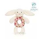 英國 JELLYCAT 手搖鈴 碎花典雅白兔 Berry