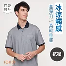 IOIIOI歐洲貴族 男裝 短袖口袋涼感POLO衫 休閒商務POLO 抗皺 透氣排汗 L 灰色