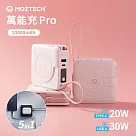 【MOZTECH】多功能五合一 萬能充Pro 10000mAh行動電源 櫻花粉