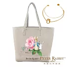 寵愛媽咪限定~【PETER RABBIT 比得兔】玫瑰花典雅肩背包 送戀鍊情深手鍊 棕色