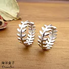 自然風格藤蔓枝葉針式925純銀易扣耳環.外鍍專櫃級正白K.圈圈耳環