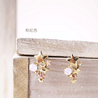 【PinkyPinky Boutique】可愛星星滿天水鑽耳環(粉紅色)
