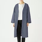 [MUJI無印良品]女法國亞麻大衣S煙燻藍