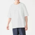 [MUJI無印良品]男新疆棉鹿子織短袖T恤S白色