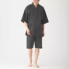 [MUJI無印良品]男有機棉鬆餅紋甚平M墨灰