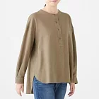 [MUJI無印良品]女新疆棉法蘭絨長版衫XS~S摩卡棕