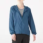 [MUJI無印良品]女滑翔傘布可攜式風衣外套S煙燻藍