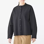 [MUJI無印良品]女新疆棉二重織立領襯衫XS~S黑色