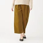 [MUJI無印良品]女有機棉混彈性燈芯絨舒適打褶寬擺褲M深芥黃