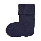 [MUJI無印良品]兒童棉混腳跟特殊編織內裏圈絨厚織直角襪深藍19~23cm