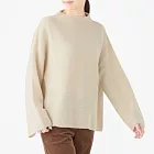 [MUJI無印良品]女駱駝毛混羊毛短領套衫