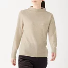 [MUJI無印良品]女氂牛毛混羊毛短領針織衫S粉米