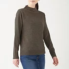 [MUJI無印良品]女氂牛毛混羊毛短領針織衫S深摩卡棕