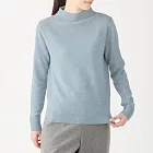 [MUJI無印良品]女氂牛毛混羊毛短領針織衫S淺藍