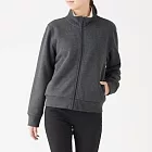 [MUJI無印良品]女棉混內裏絨毛拉鍊外套M深灰