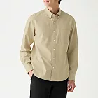 [MUJI無印良品]男新疆棉水洗牛津布扣領襯衫S淺米